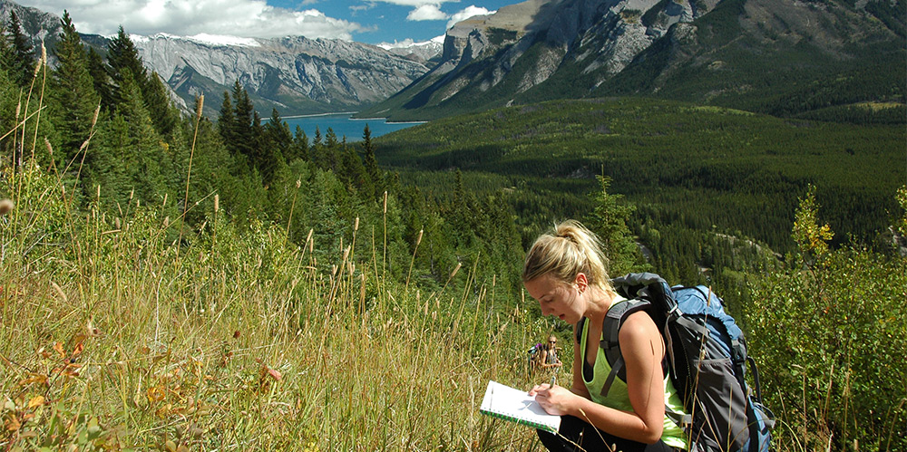 Earth and Environmental Sciences Student on a field trip